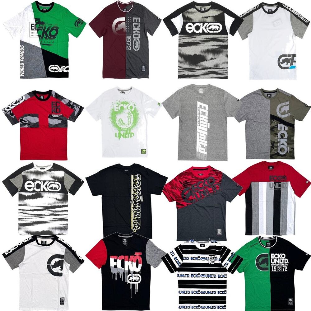 Ecko Unltd Men's Bundle Lot of 3 T-Shirts Multipack Random Crewneck Tee